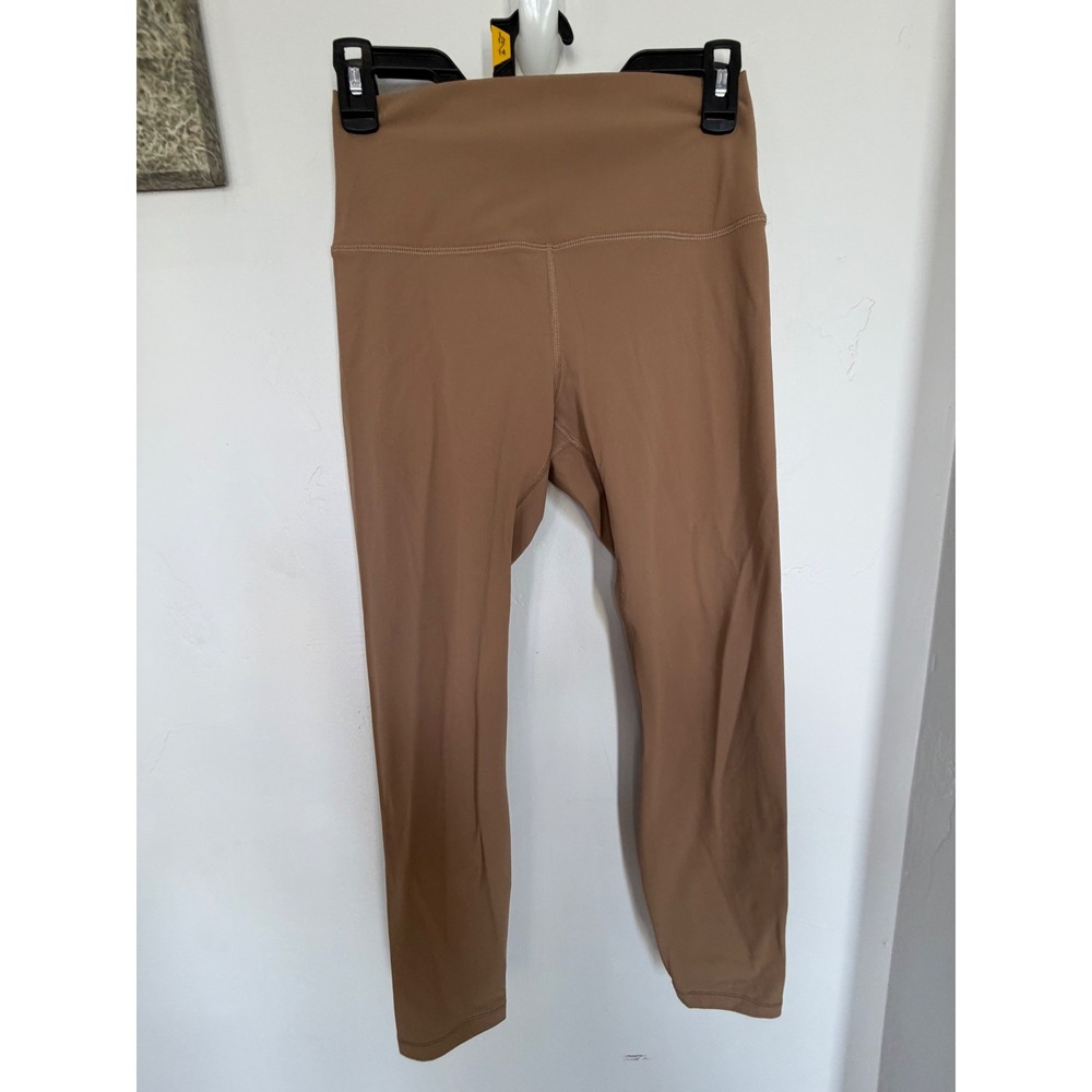 HeyNuts Women Tan Brown High Waisted 7/8 Yoga‎ Leggings Size Medium 8/10 HN038